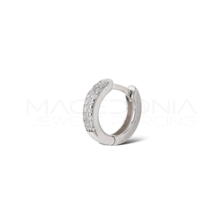 Orecchino Clicker in Argento 925 con Zirconi