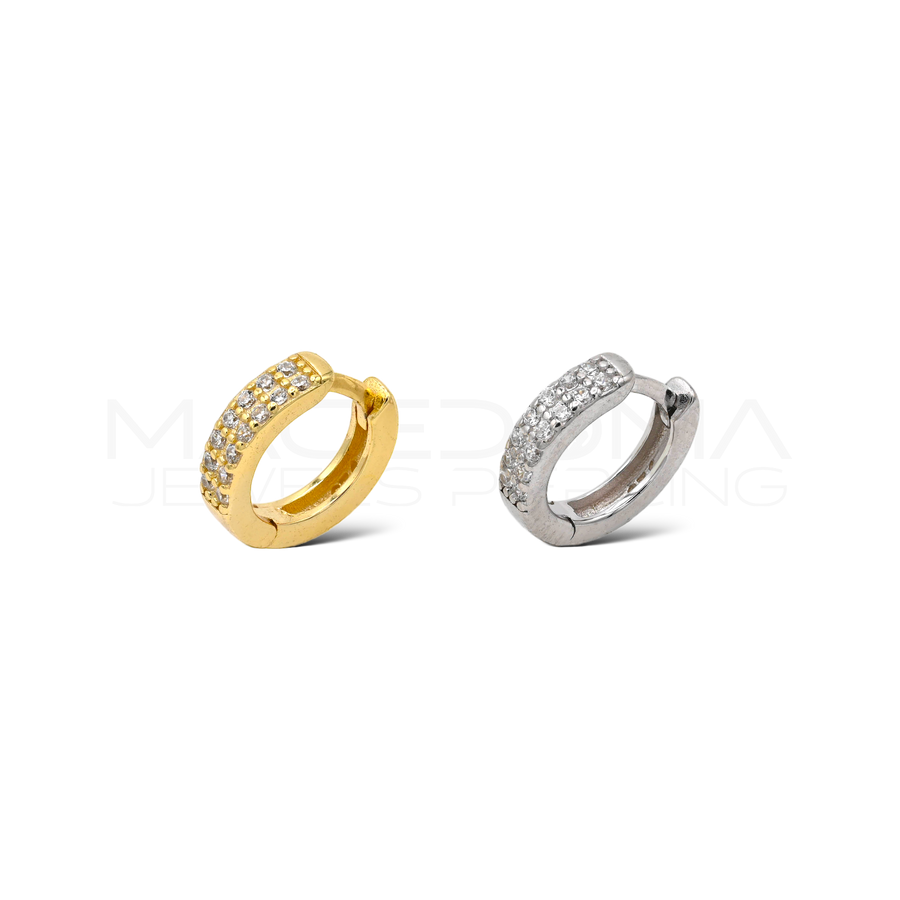 Orecchino Clicker in Argento 925 con Zirconi