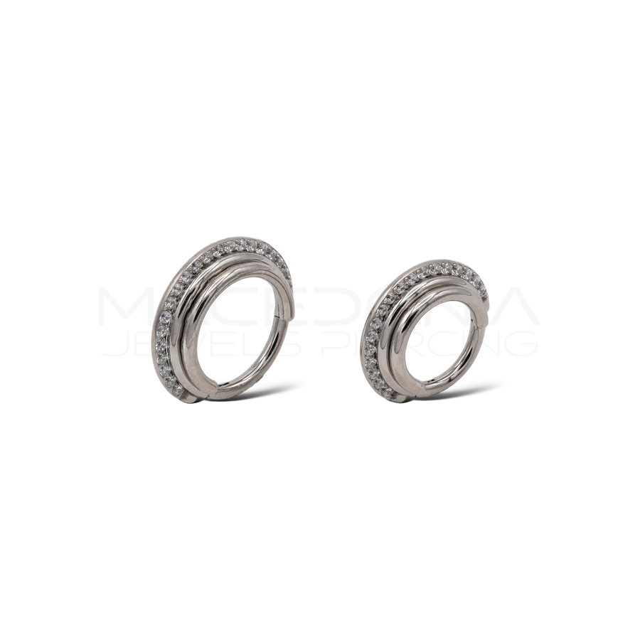 CERCHIO A TRE FASCE CON ZIRCONI IN TITANIO