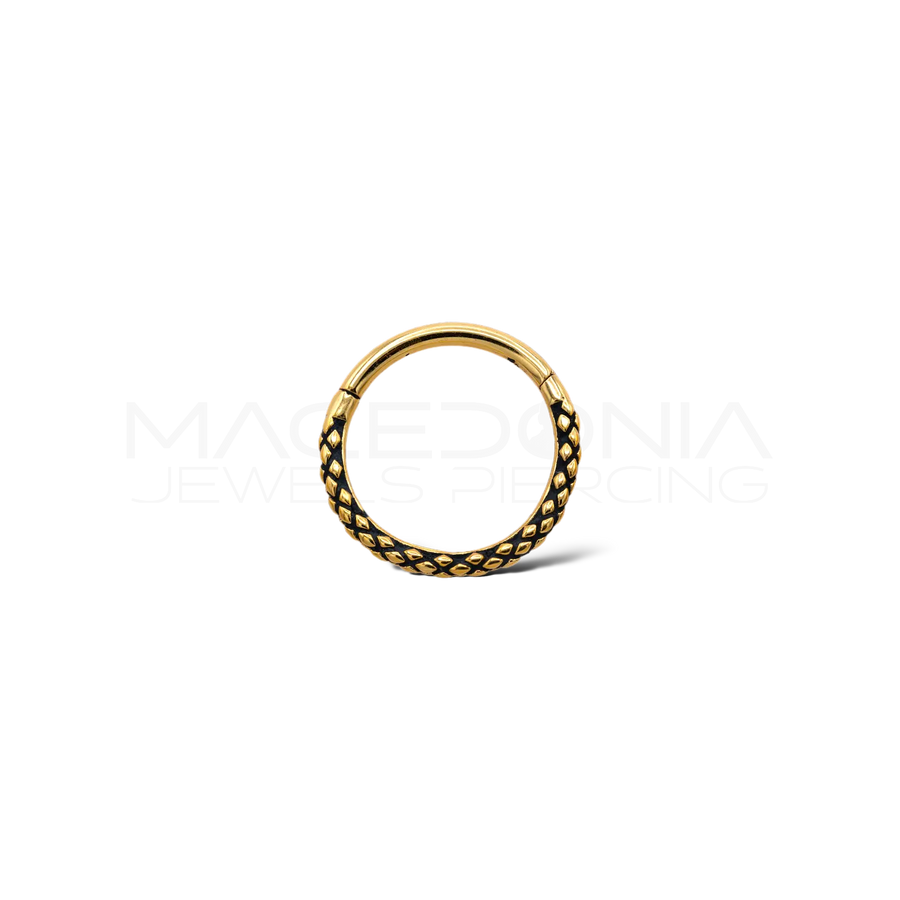 Piercing Clicker con Fantasia a Pelle di Rettile in Acciaio Chirurgico 316L