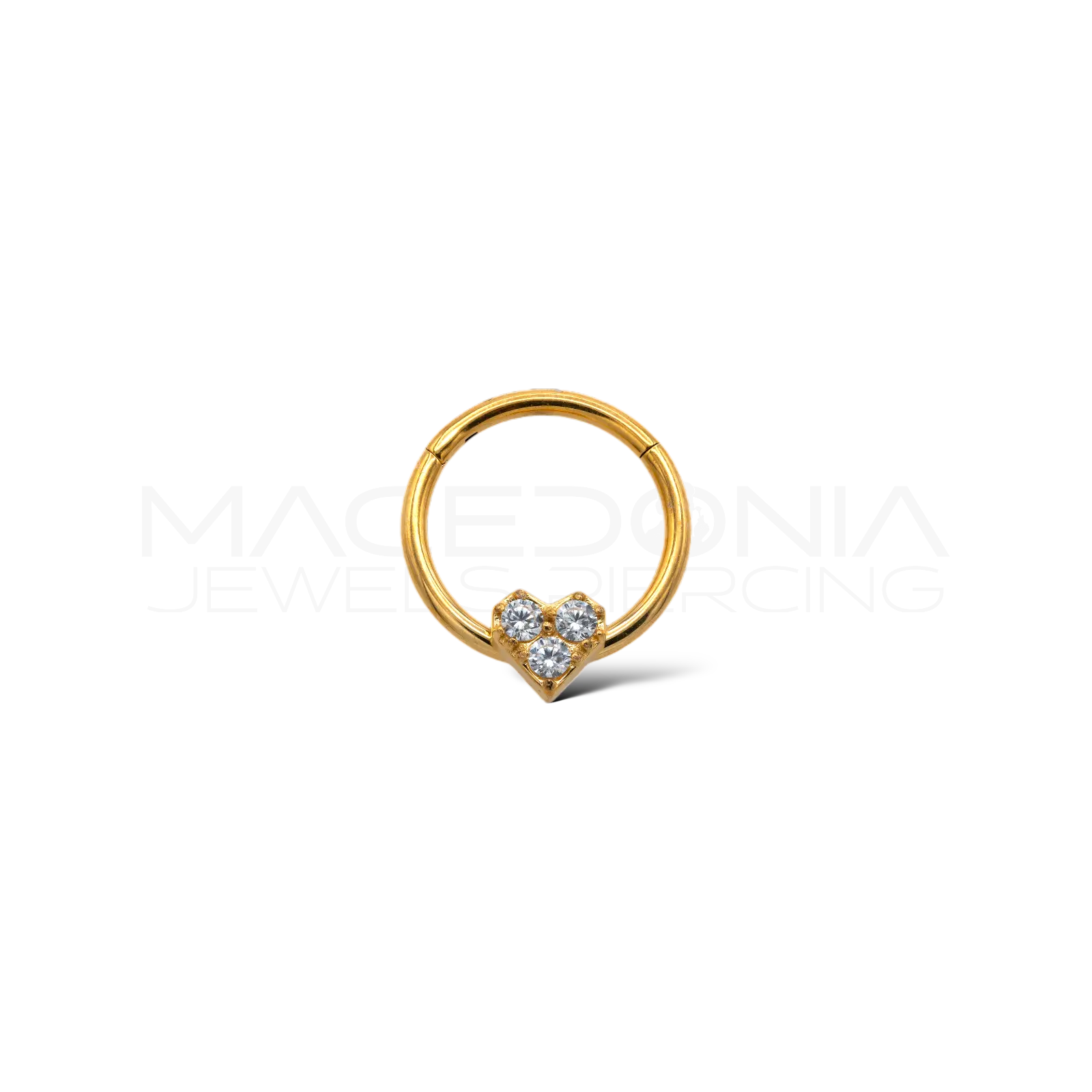 PIERCING A CERCHIO CON CUORE E ZIRCONI