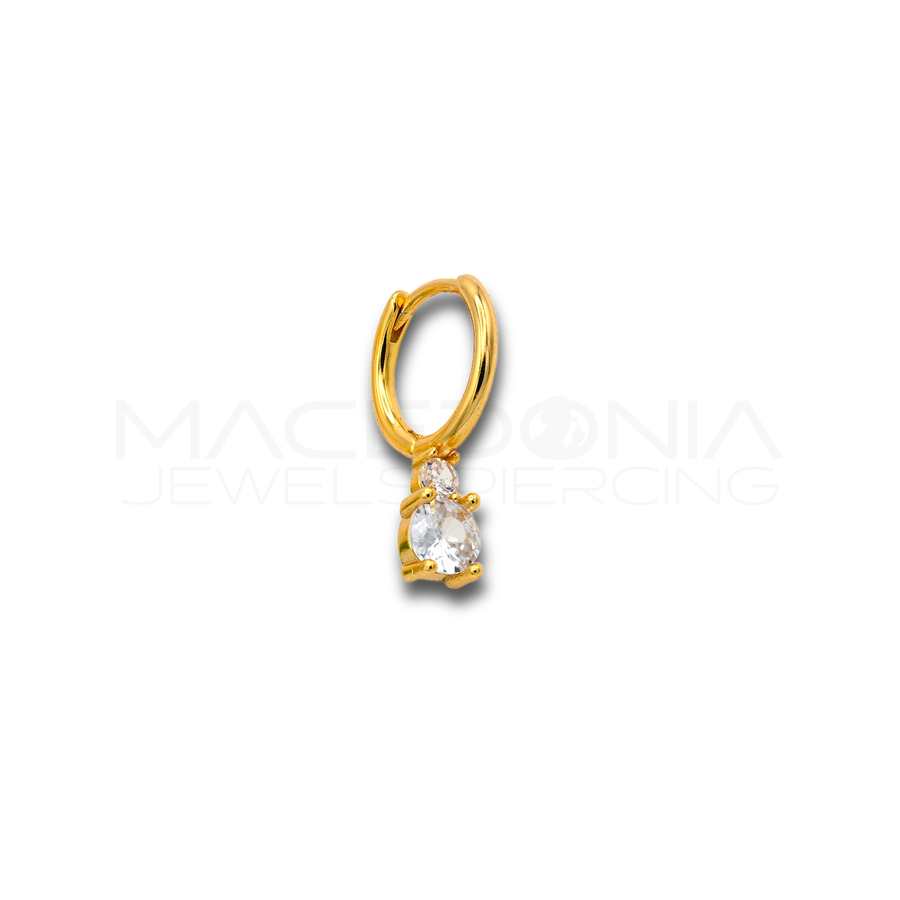 Orecchino con Zircone in Argento 925 (Colore Oro)