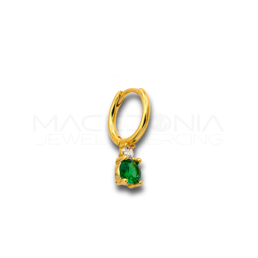 Orecchino con Zircone in Argento 925 (Colore Oro)