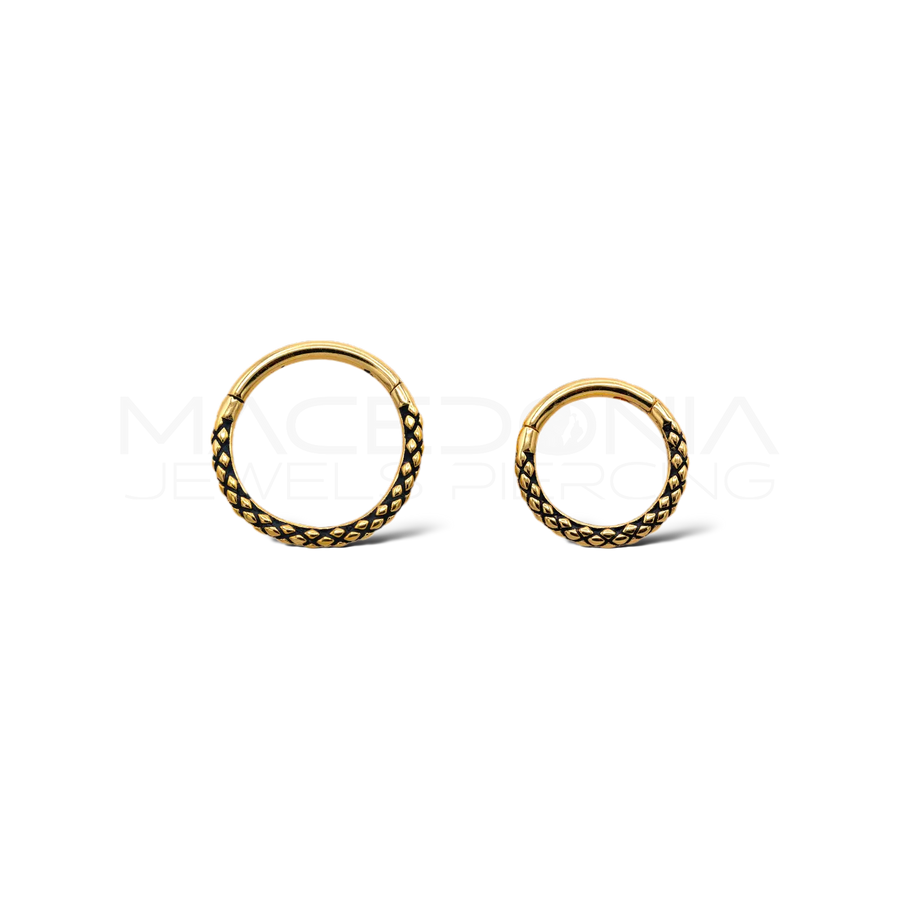 Piercing Clicker con Fantasia a Pelle di Rettile in Acciaio Chirurgico 316L