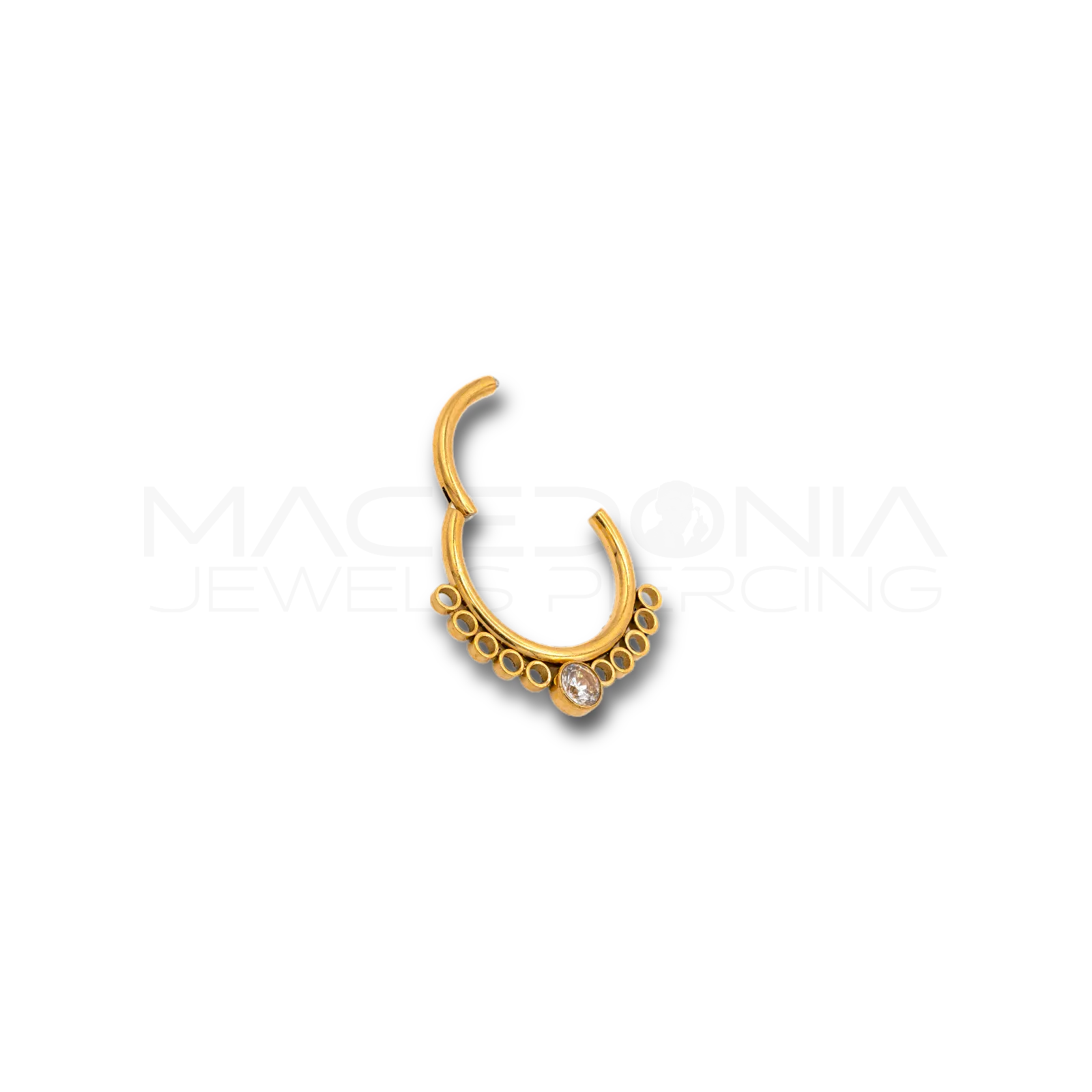 PIERCING CON CERCHI E ZIRCONE INCASTONATO