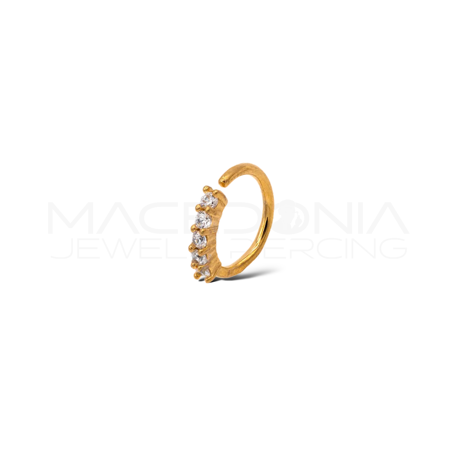 CERCHIO CON CORONA DI ZIRCONI INCASTONATI Macedonia Jewels Piercing