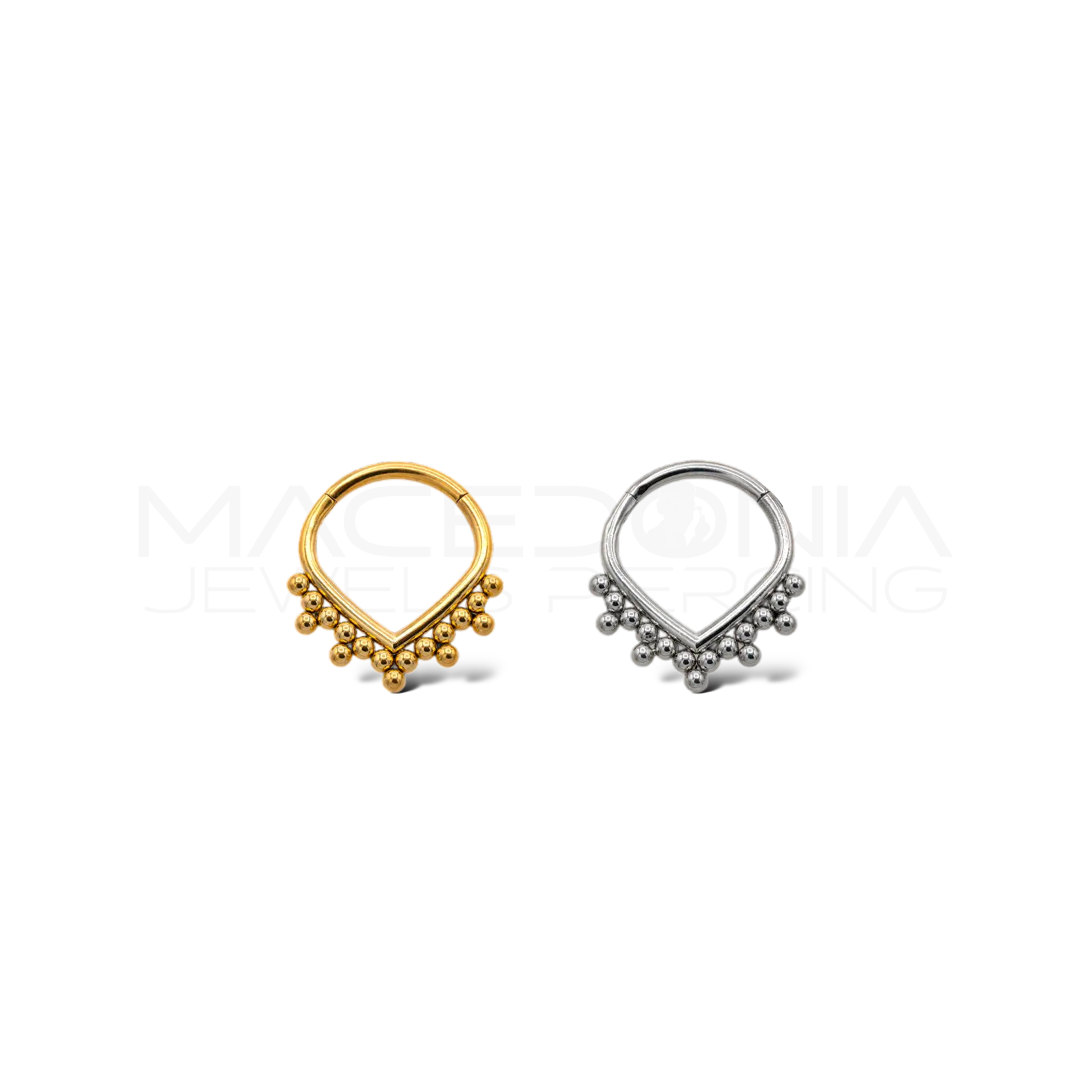 PIERCING A PIRAMIDE CON PALLINE