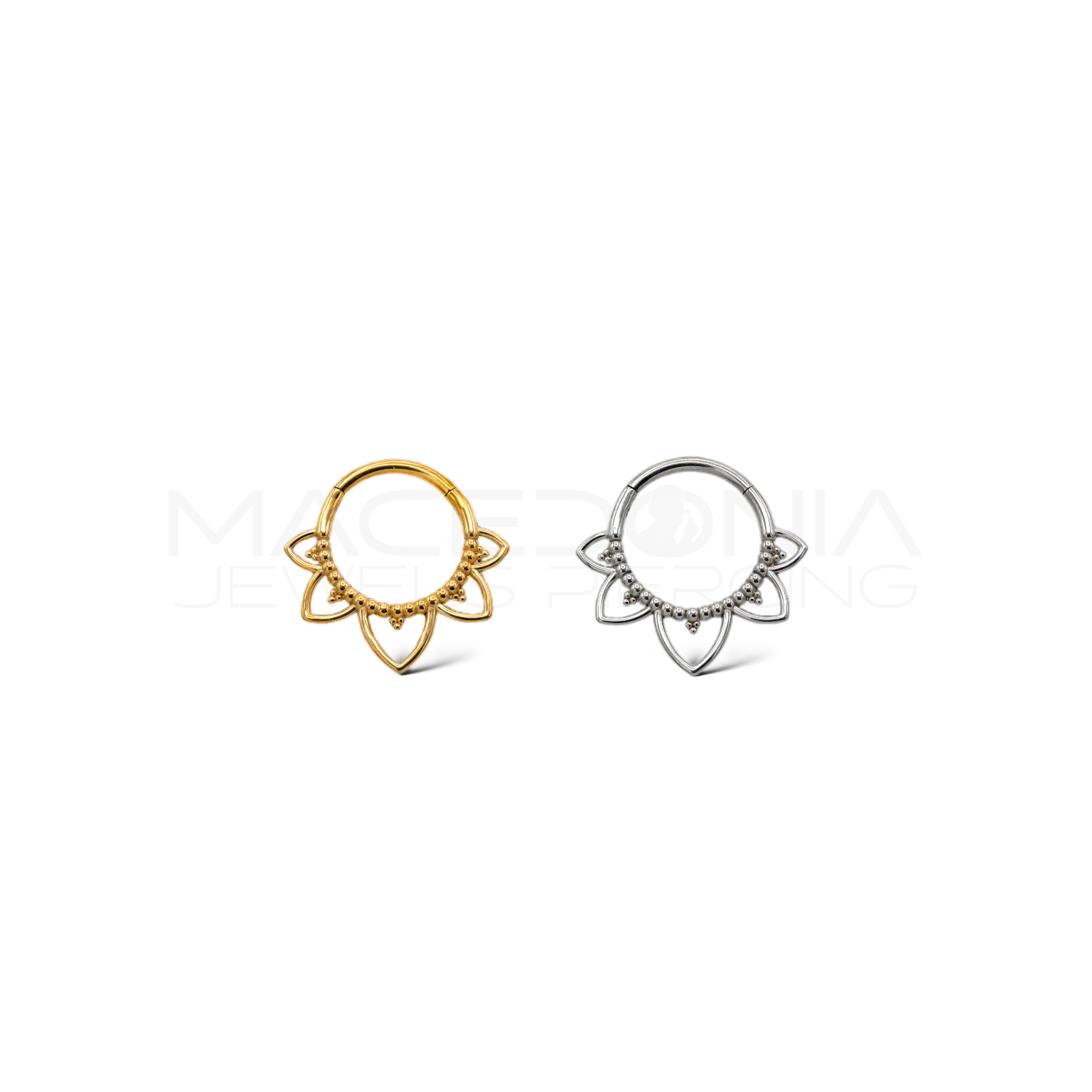 PIERCING A CERCHIO CON CORONA A PETALI