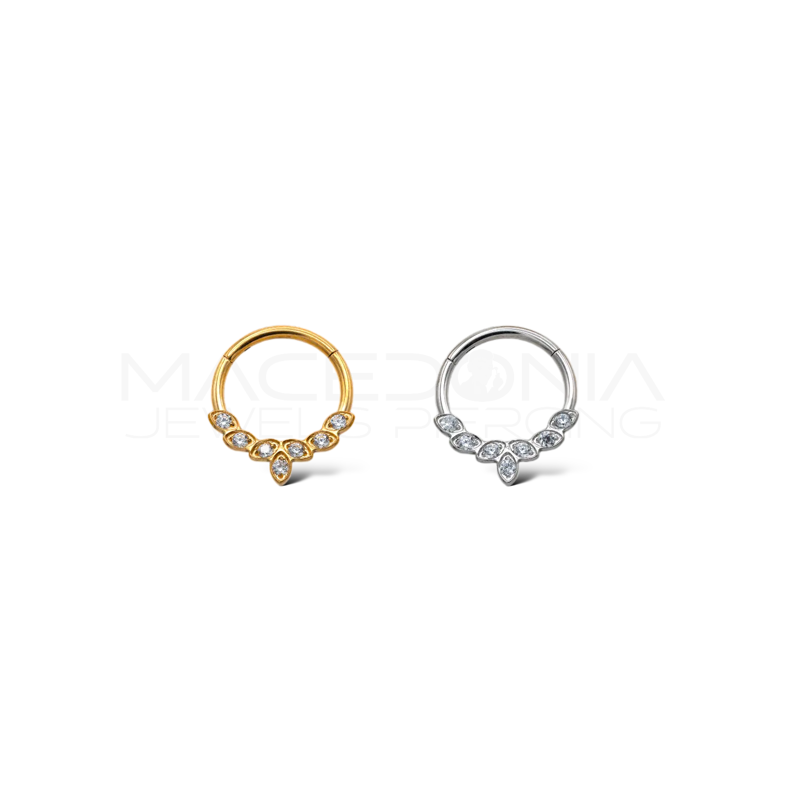 PIERCING A CERCHIO CON CORONA DI ZIRCONI