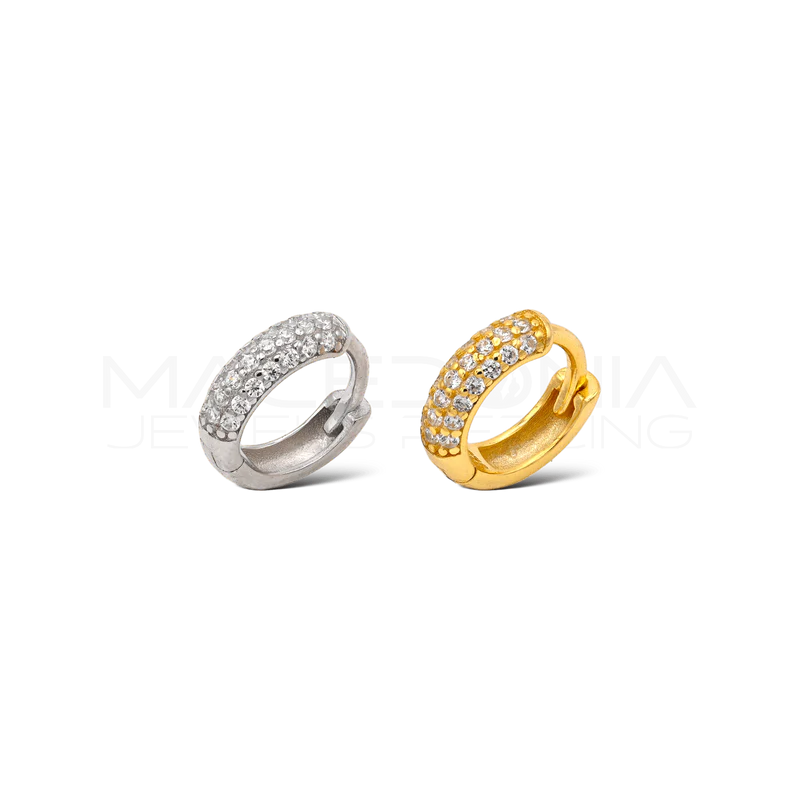 Orecchino Singolo in Argento 925 con Zirconi con chiusura clicker