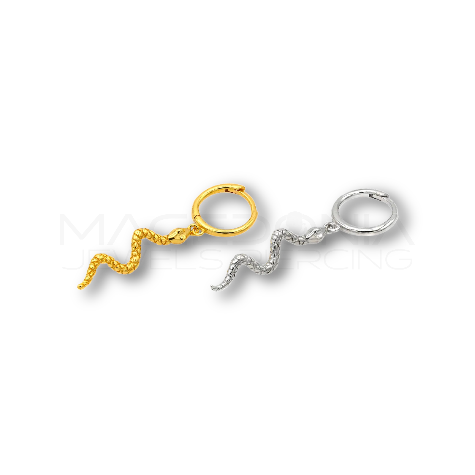 ORECCHINO IN ARGENTO CON CIONDOLO A SERPENTE