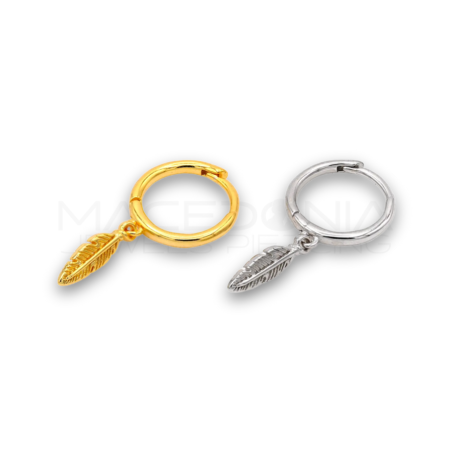 Orecchino Piuma in Argento 925