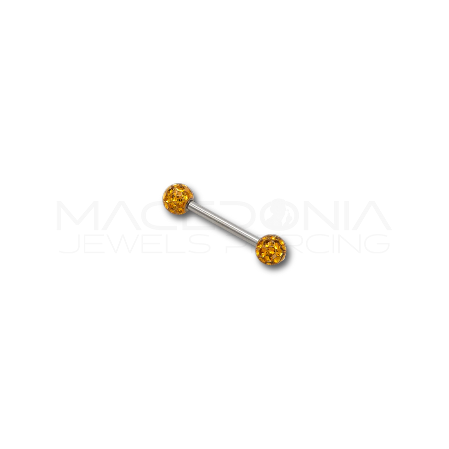 Piercing con palline glitterate in Acciaio Chirurgico 316L - Piercing per Nipple
