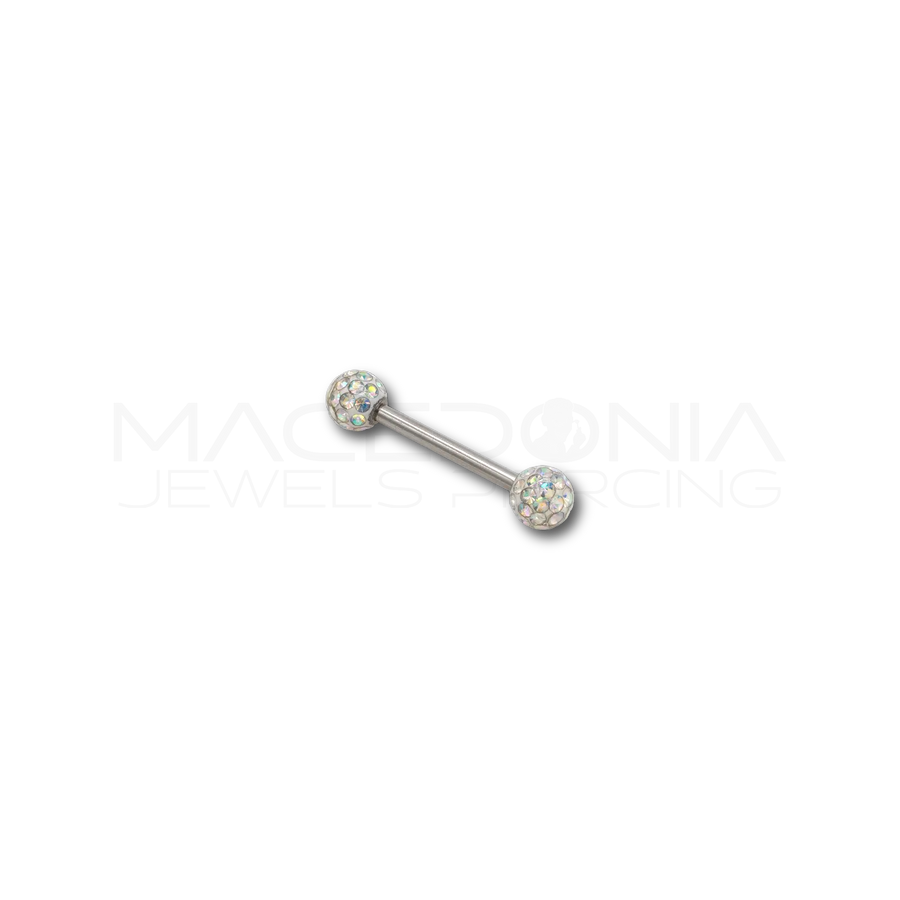 Piercing con palline glitterate in Acciaio Chirurgico 316L - Piercing per Nipple