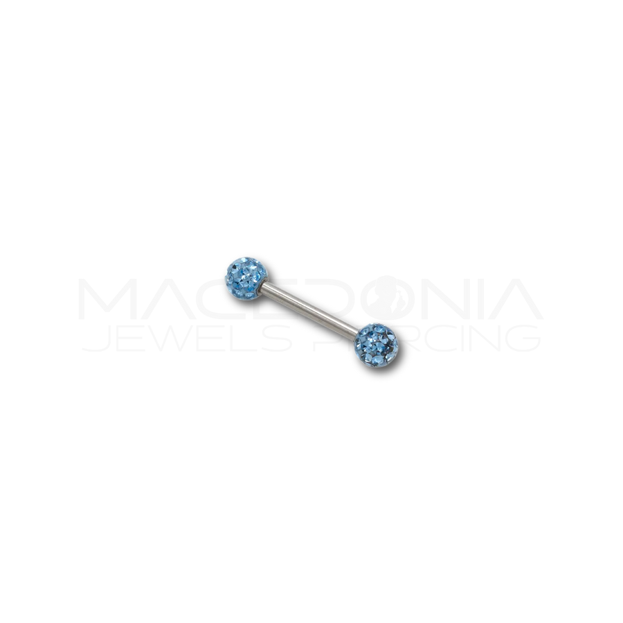 Piercing con palline glitterate in Acciaio Chirurgico 316L - Piercing per Nipple