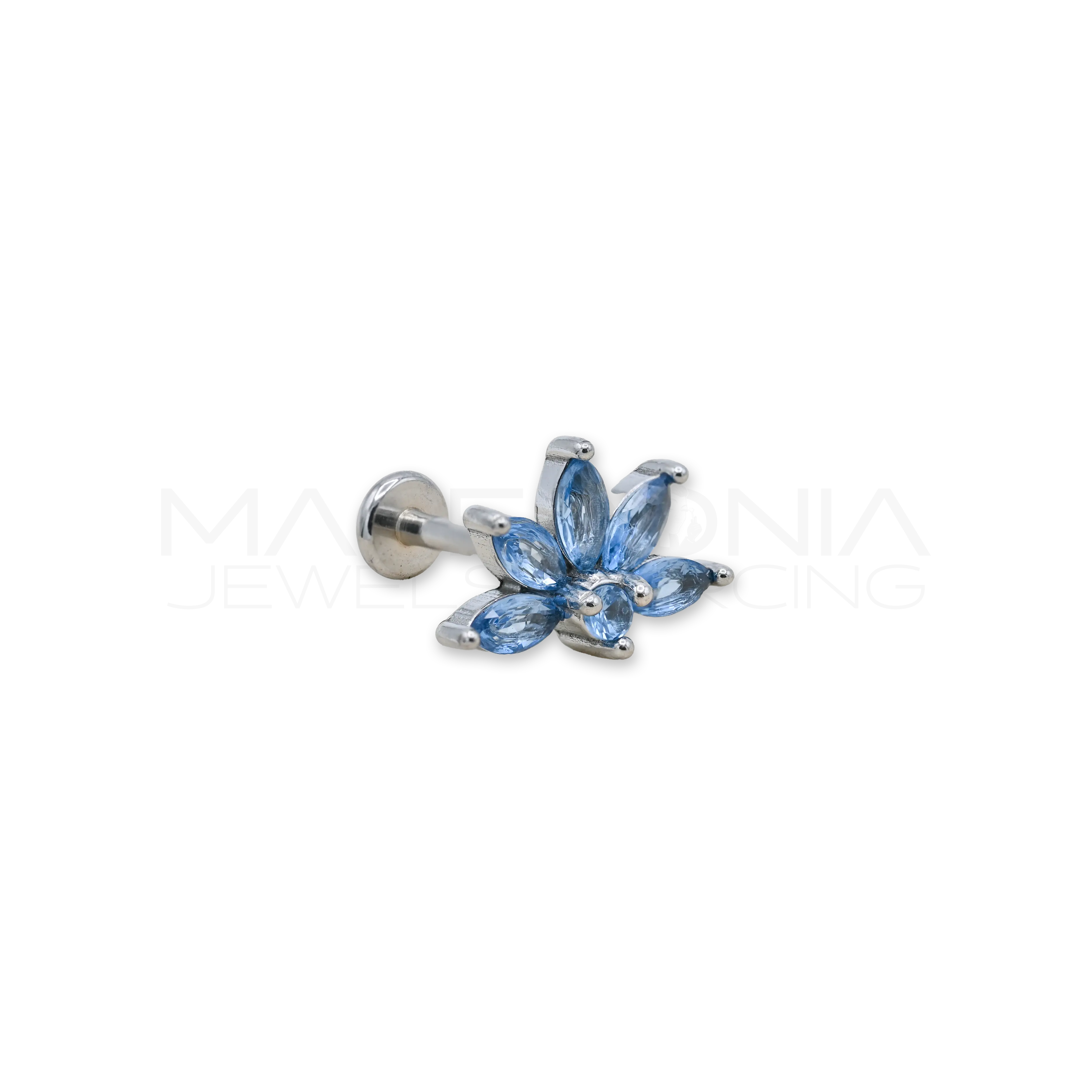 BARRETTA CON MEZZO FIORE ZIRCONATO