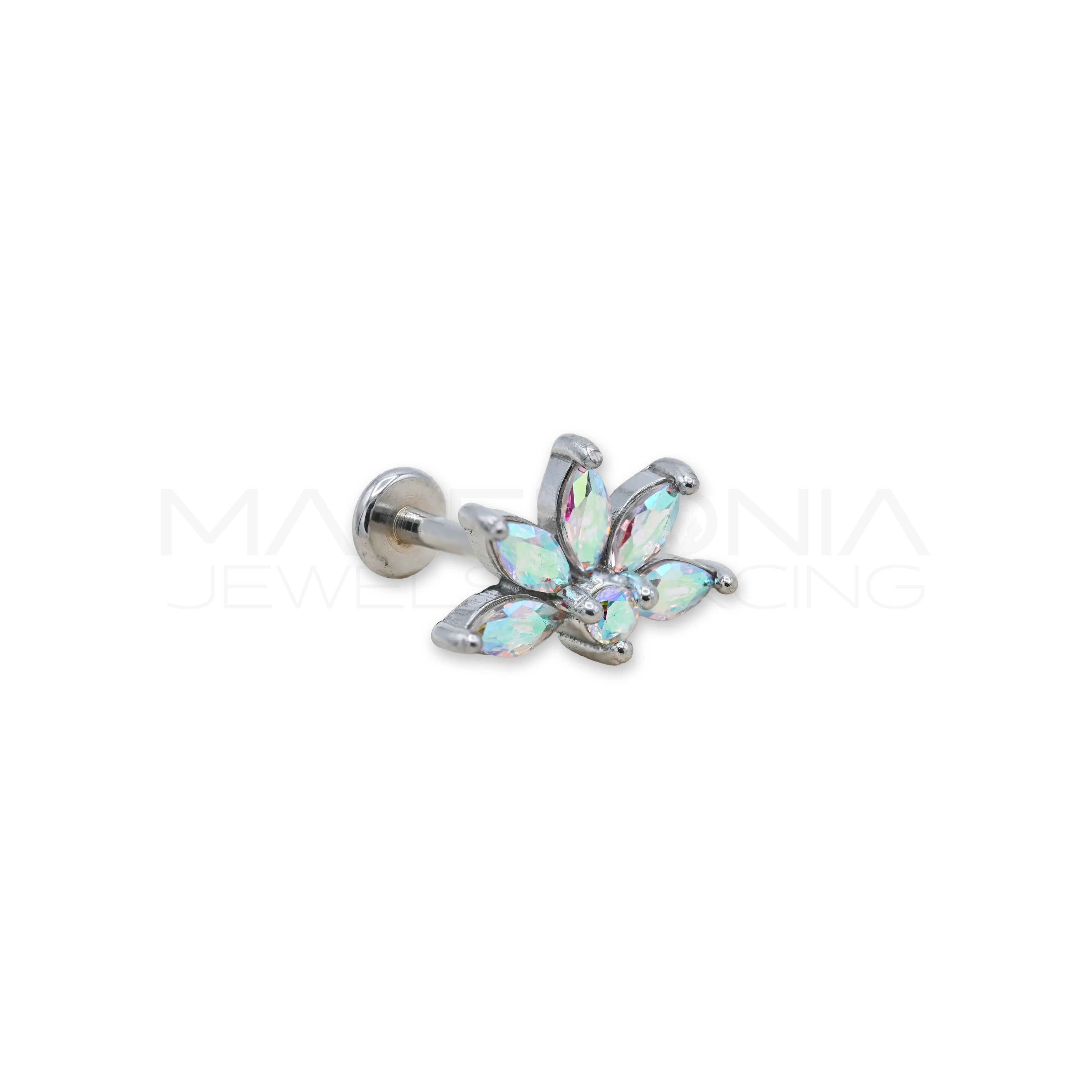BARRETTA CON MEZZO FIORE ZIRCONATO