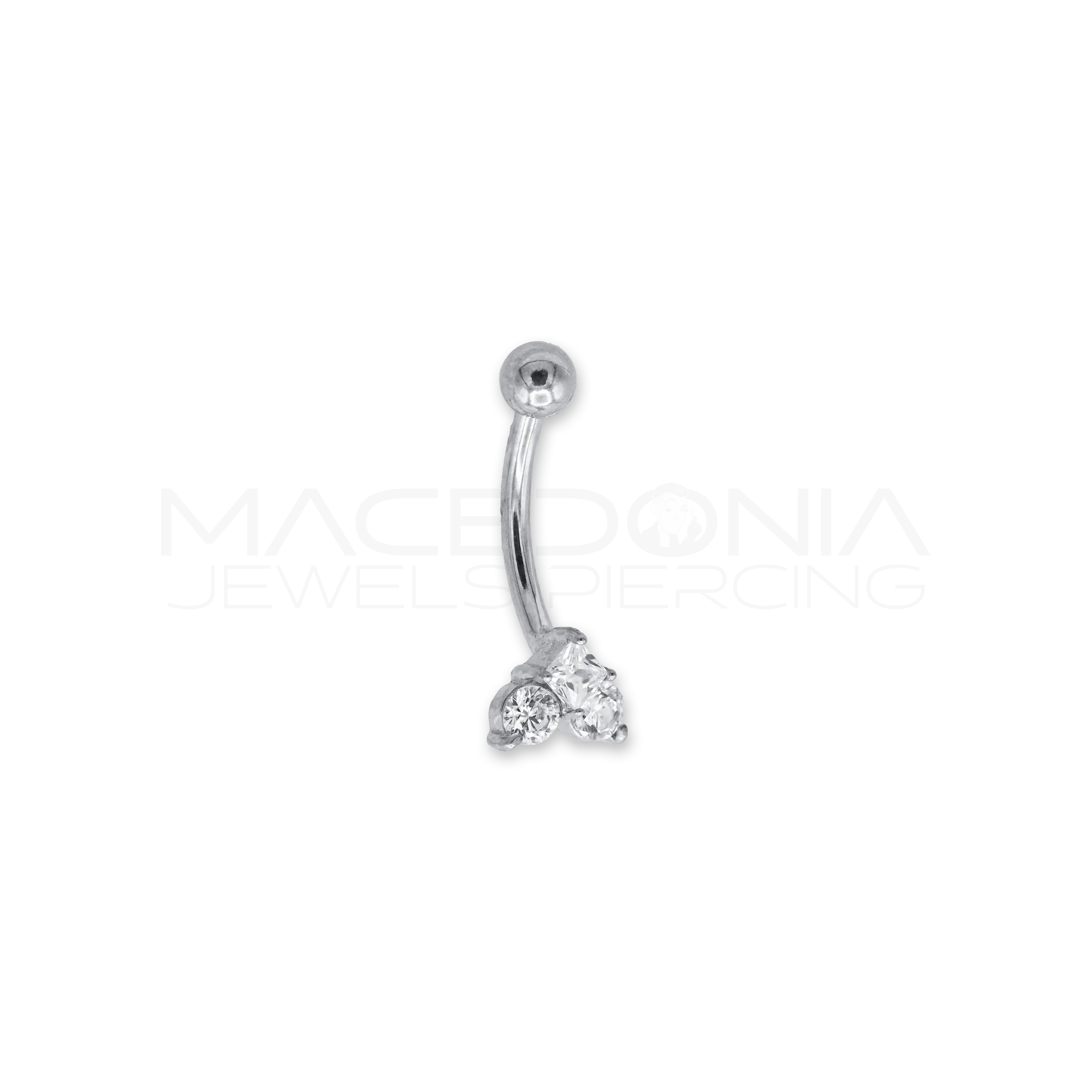 BARRETTA A FORMA DI MEZZO FIORE CON ZIRCONI