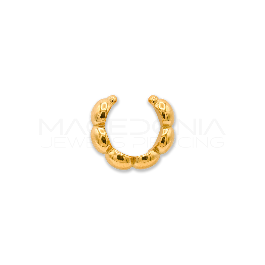 Mezzo Cerchio con Palline,Fake Piercing (Oro)