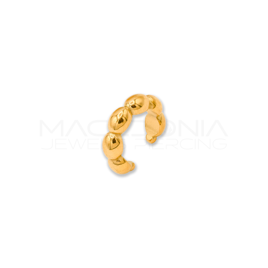 Mezzo Cerchio con Palline,Fake Piercing (Oro)