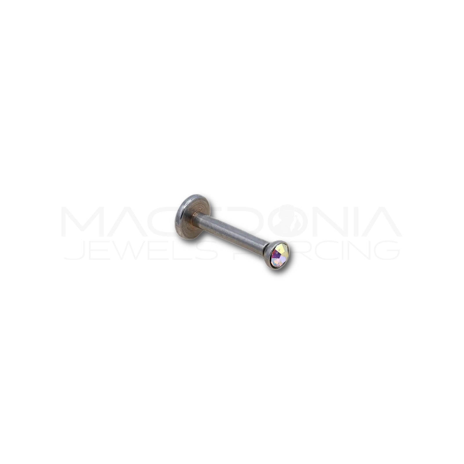 Piercing per labbro in acciaio chirurgico 316L con zircone