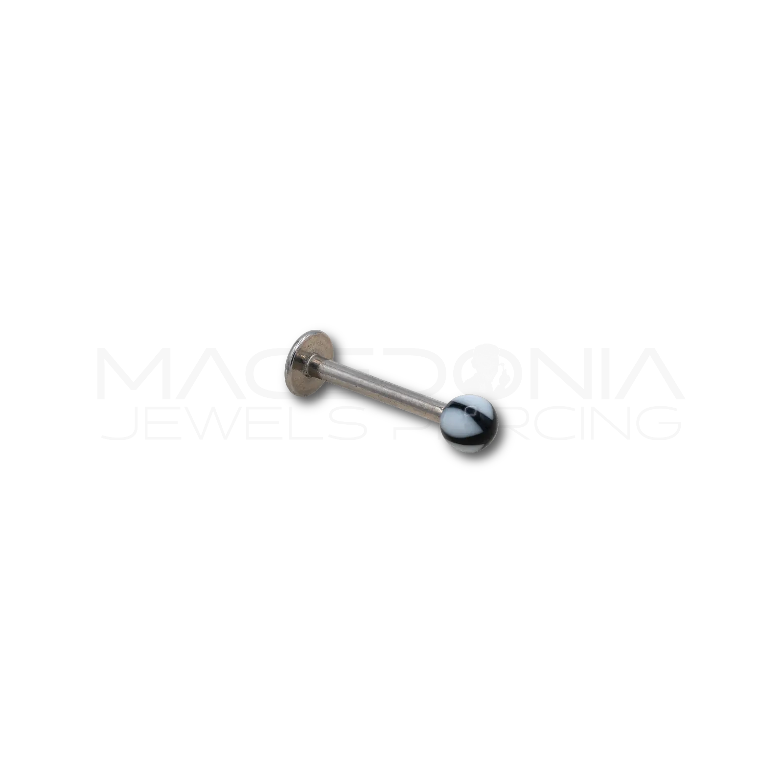 LABRET CON PALLINA BIANCA E NERA