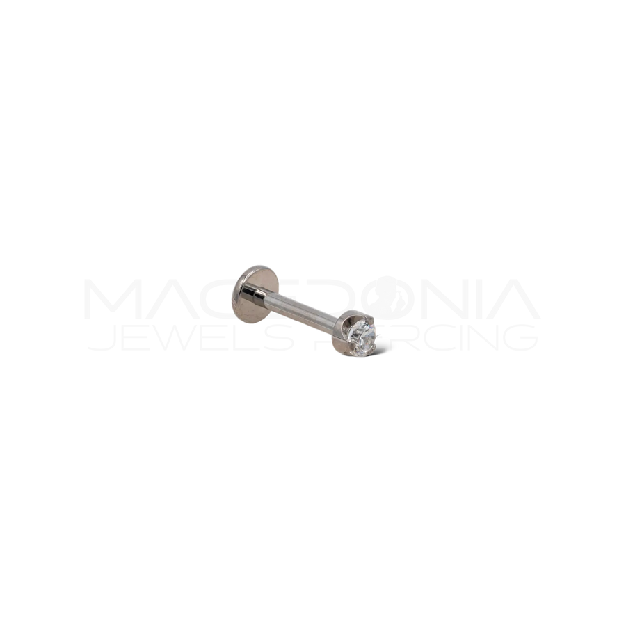 Piercing in titanio F136 con zircone luminoso da 3 mm