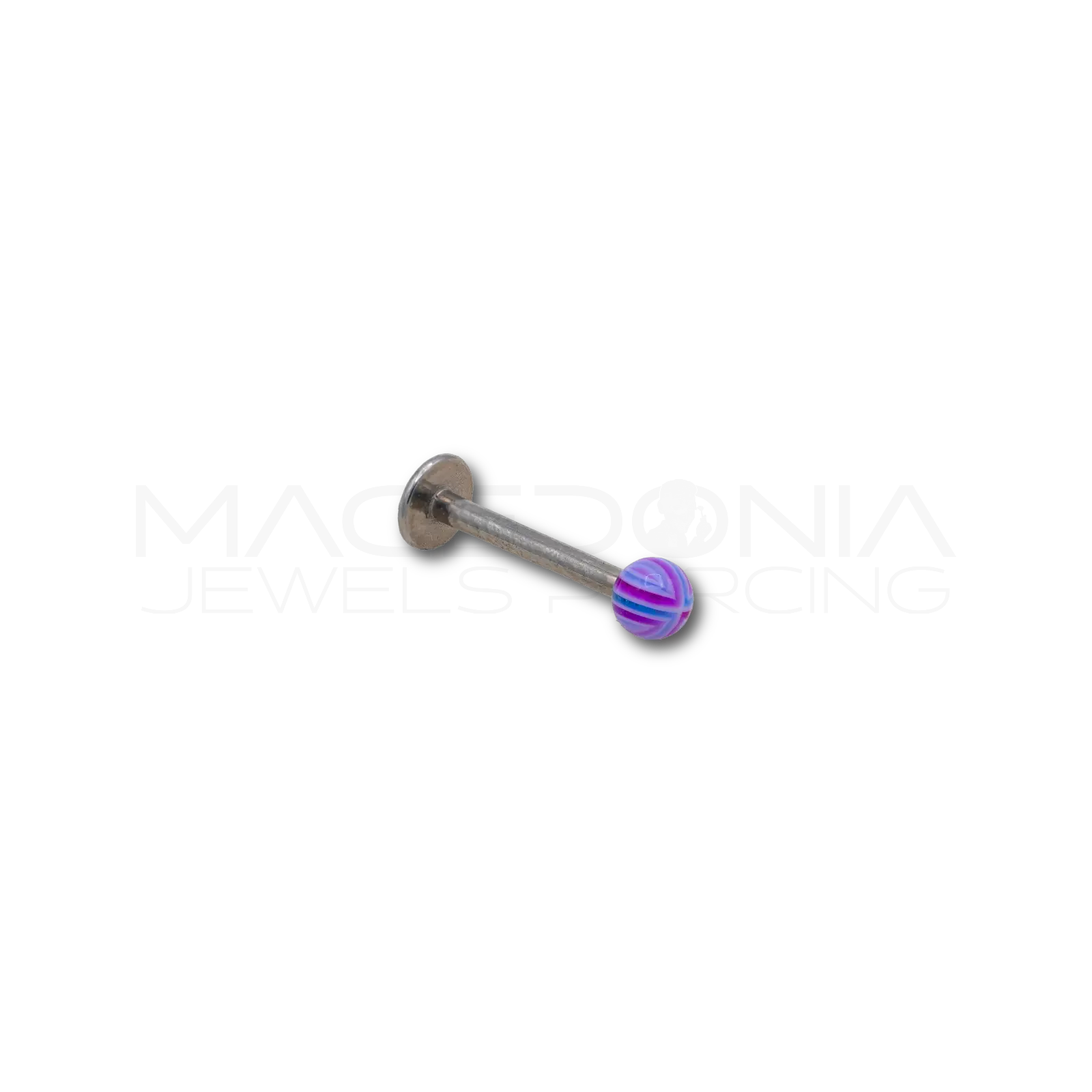 Piercing con Pallina a Righe 3mm in Acciaio Chirurgico 316L