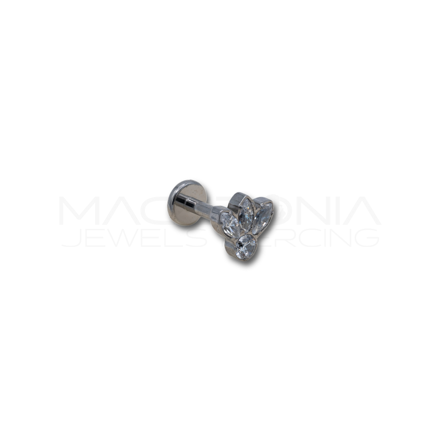 Piercing con Zirconi in Acciaio Chirurgico 316L