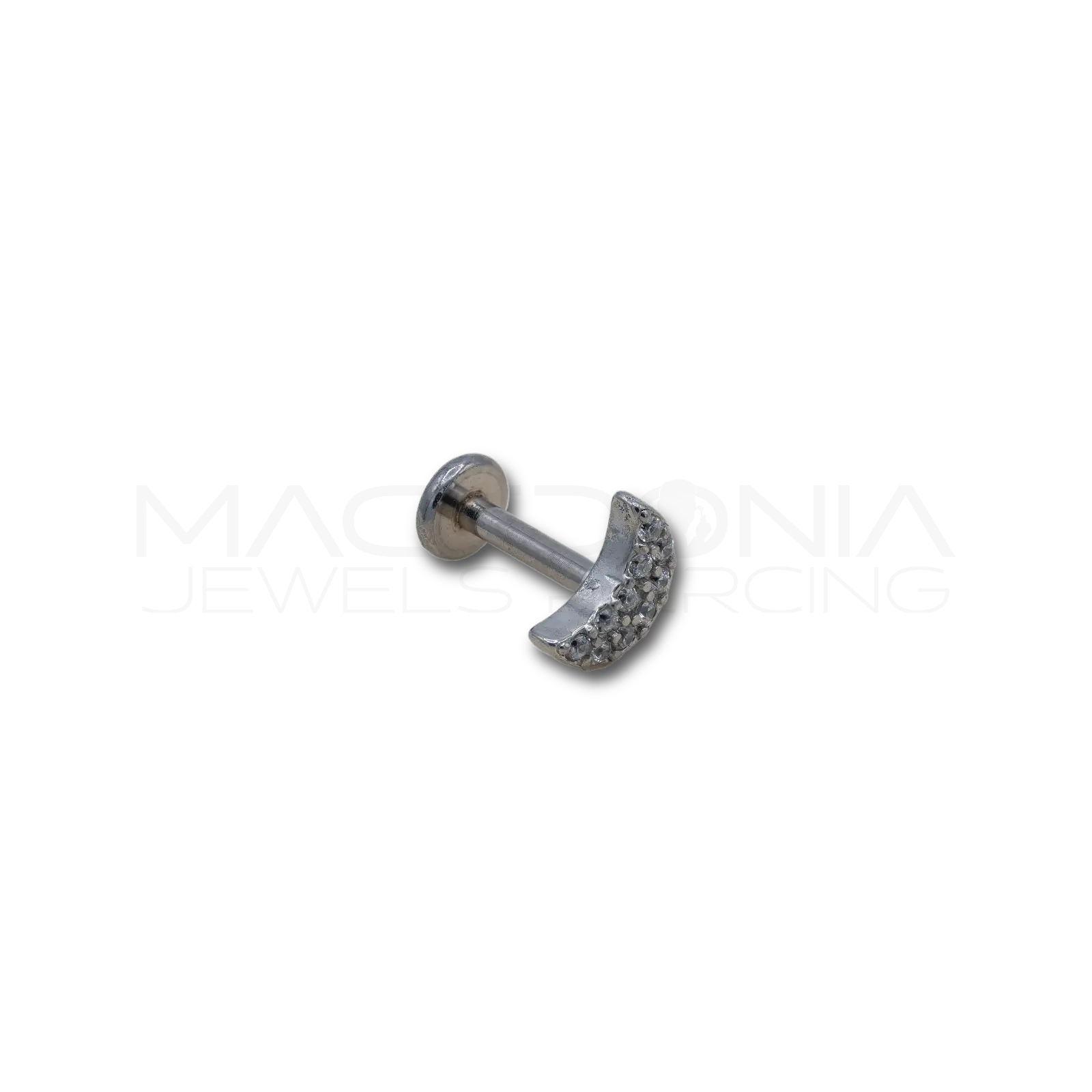 BARRETTA LUNA CON ZIRCONI INCASTONATI Macedonia Piercing