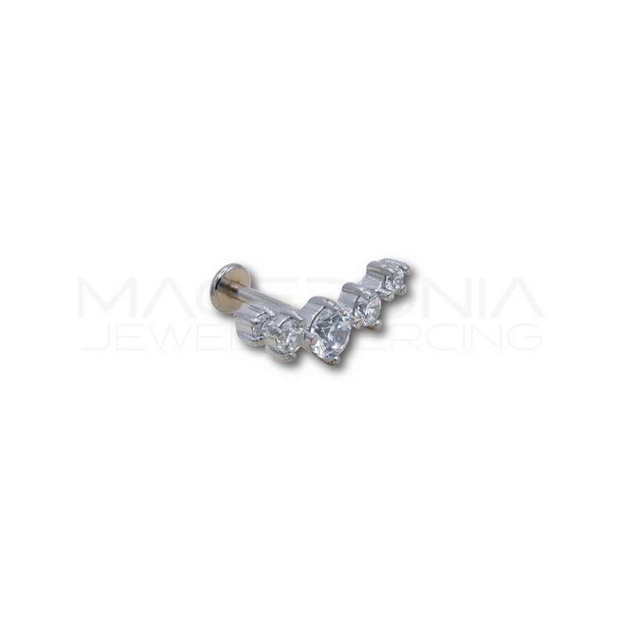 Piercing Corona con Zirconi in Acciaio Chirurgico 316L