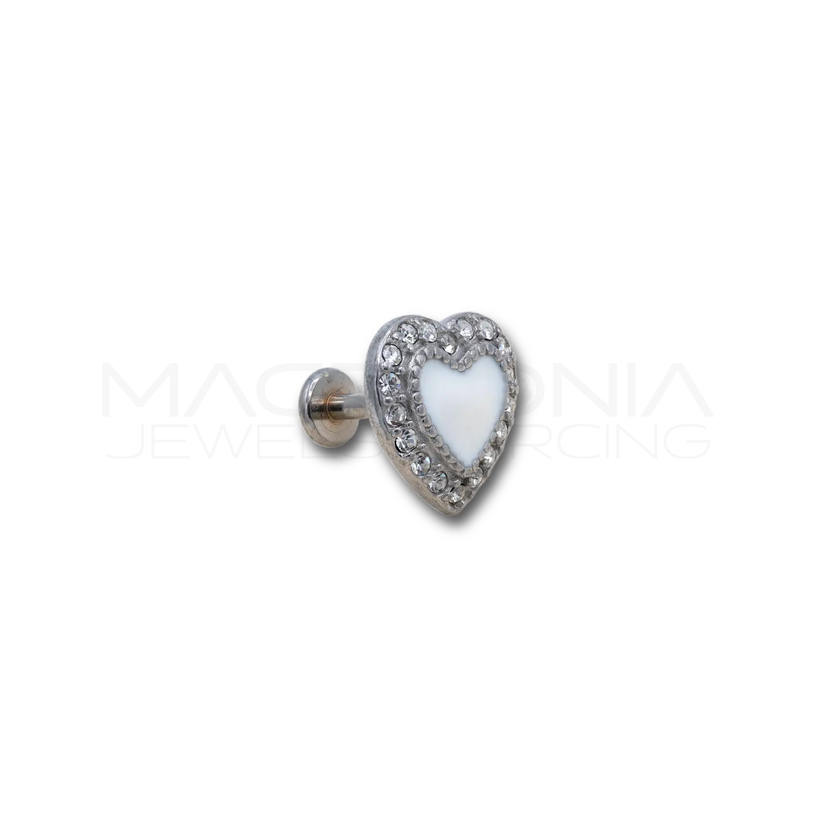BARRETTA CUORE CON CORONA DI ZIRCONI INCASTONATI