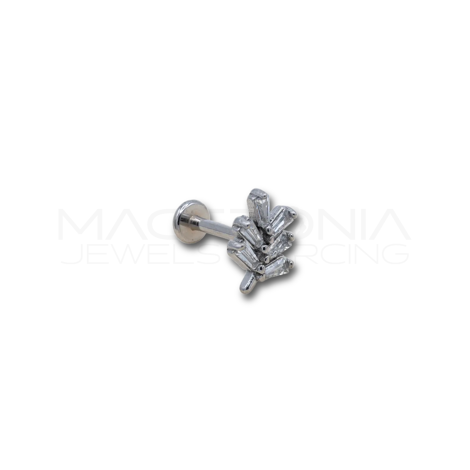 BARRETTA A RAMOSCELLO CON ZIRCONI Macedonia Jewels Piercing