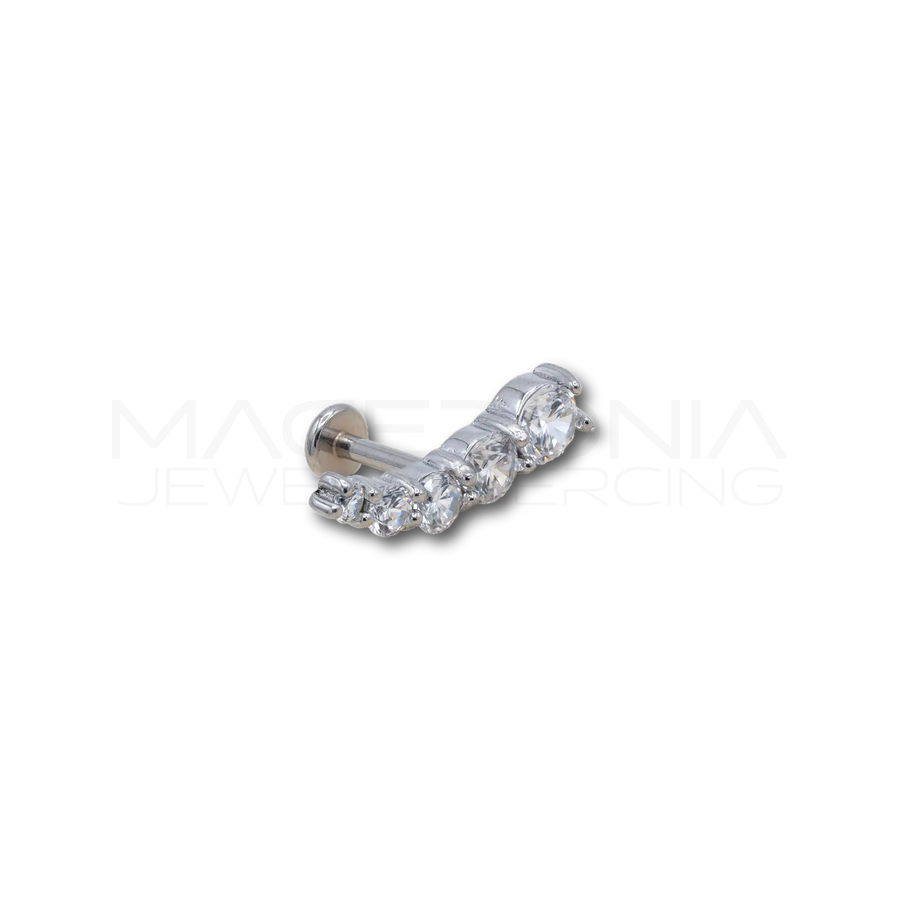 Piercing Corona di Zirconi in Acciaio Chirurgico 316L