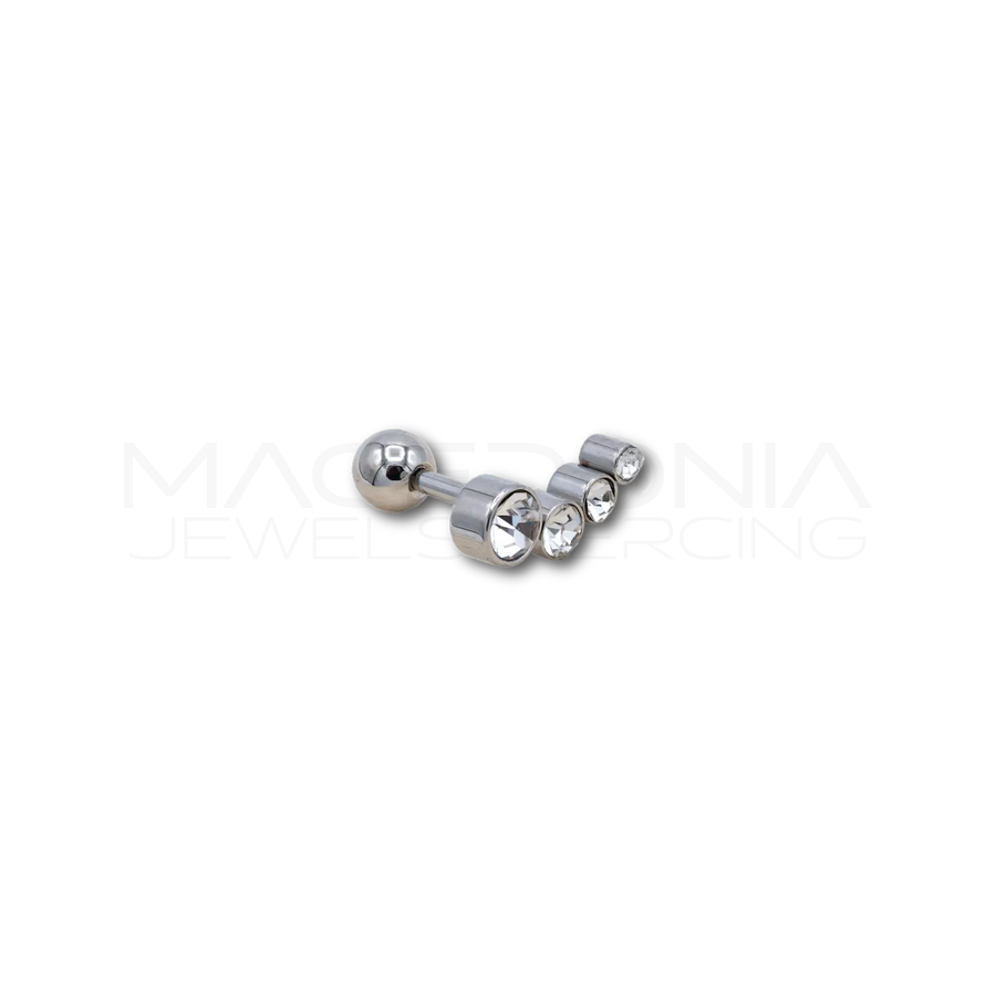 Piercing Corona di Zirconi in Acciaio Chirurgico 316L