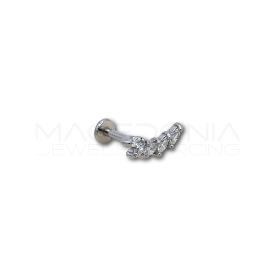 Piercing Corona con 5 Zirconi in Acciaio Chirurgico 316L