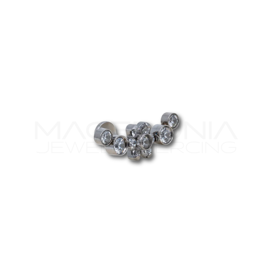 Piercing Floreale in Acciaio Chirurgico con Zirconi