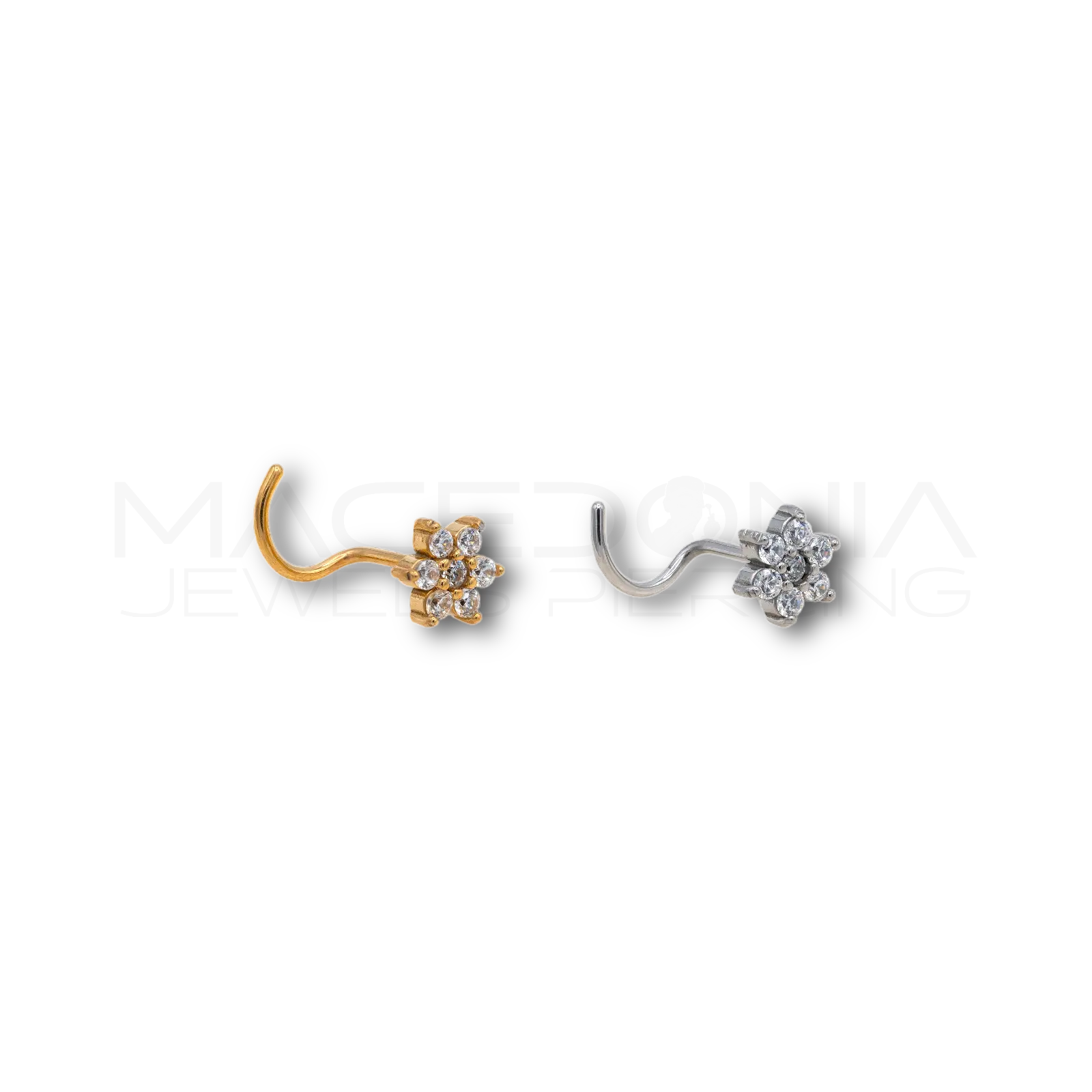 PIERCING DA NASO CON FIORE E ZIRCONI