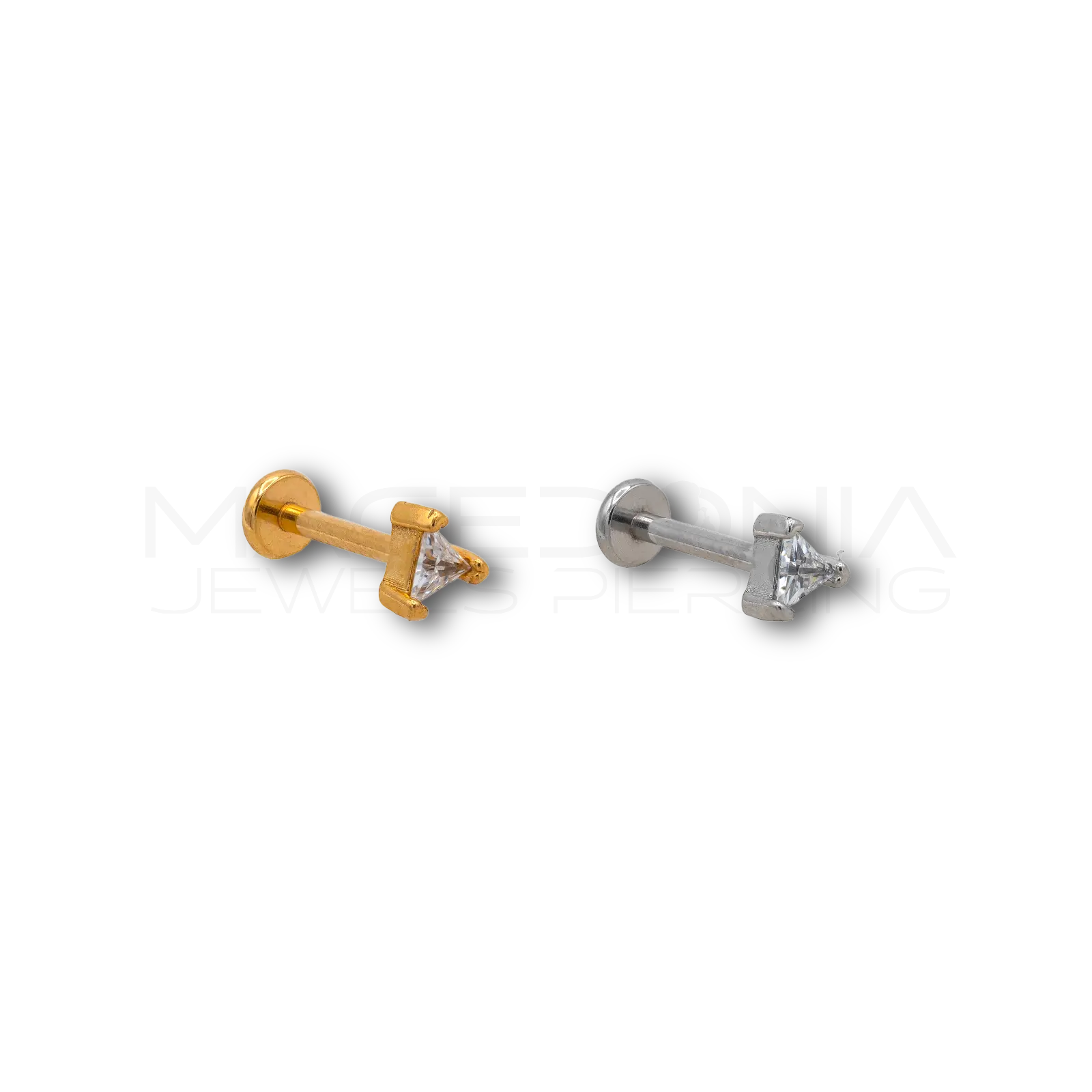 BARRETTA CON ZIRCONE A TRIANGOLO Macedonia Jewels Piercing