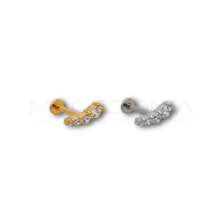 Piercing Onda con Zirconi in Acciaio Chirurgico 316L