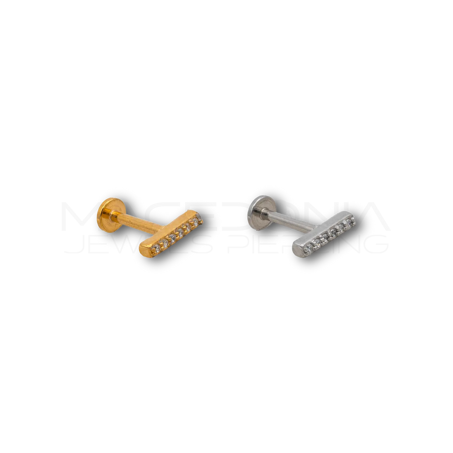 Piercing Barra con Zirconi in Acciaio Chirurgico 316L