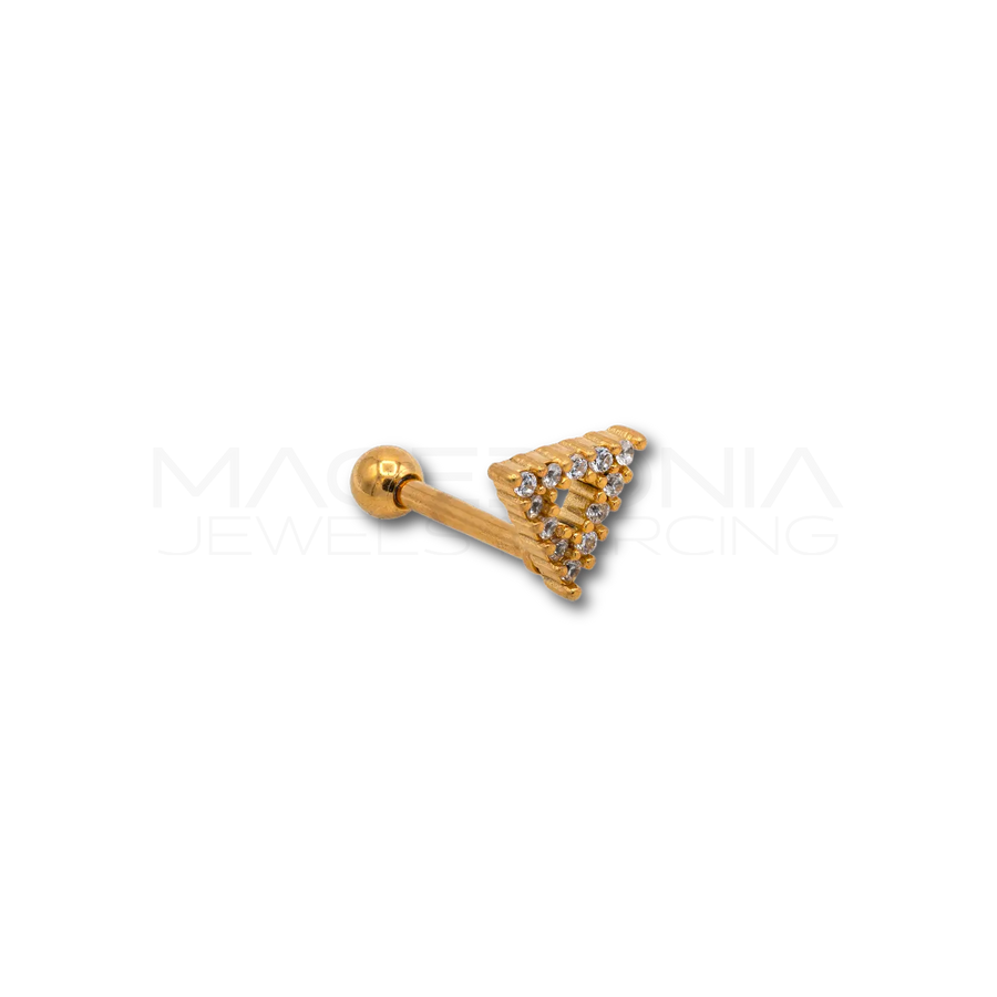 Piercing Helix a Triangolo in Acciaio Chirurgico con Zirconi