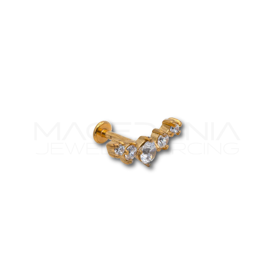Piercing Corona con Zirconi in Acciaio Chirurgico 316L