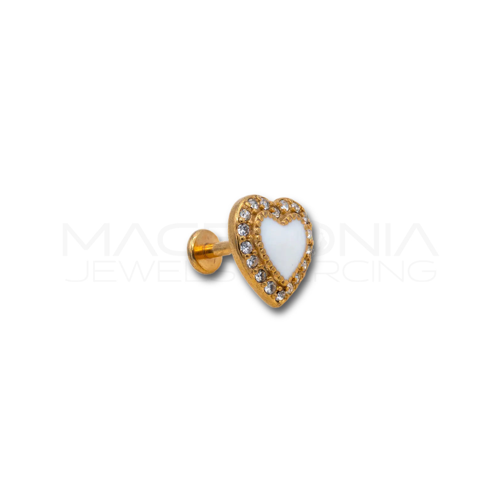 Piercing a Cuore in Acciaio Chirurgico con Zirconi