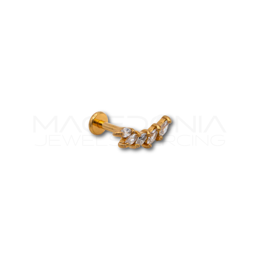 Piercing Corona con 5 Zirconi in Acciaio Chirurgico 316L