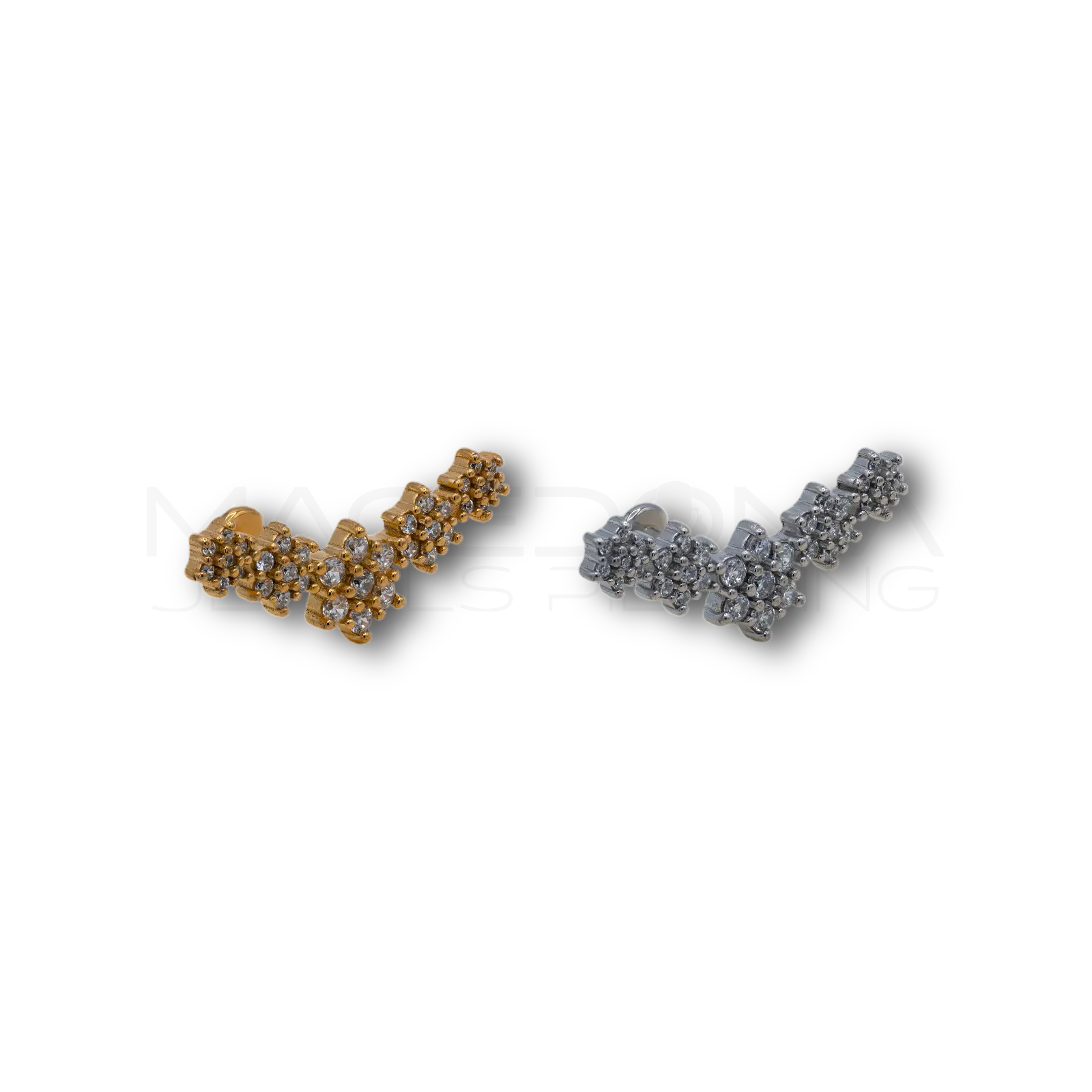 Piercing Corona con Fiori e Zirconi in Acciaio Chirurgico 316L