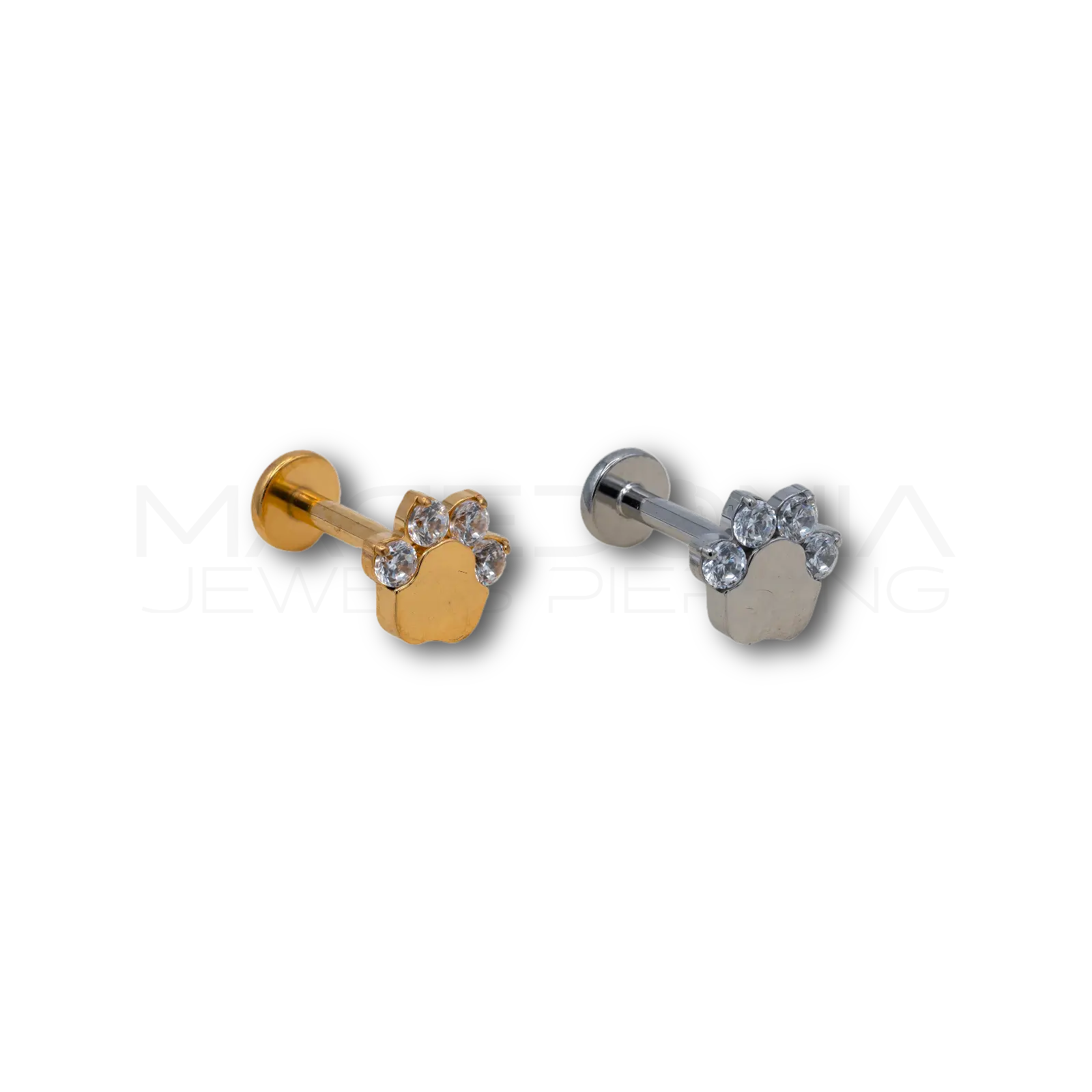 Piercing a Zampa in Acciaio Chirurgico con Zirconi