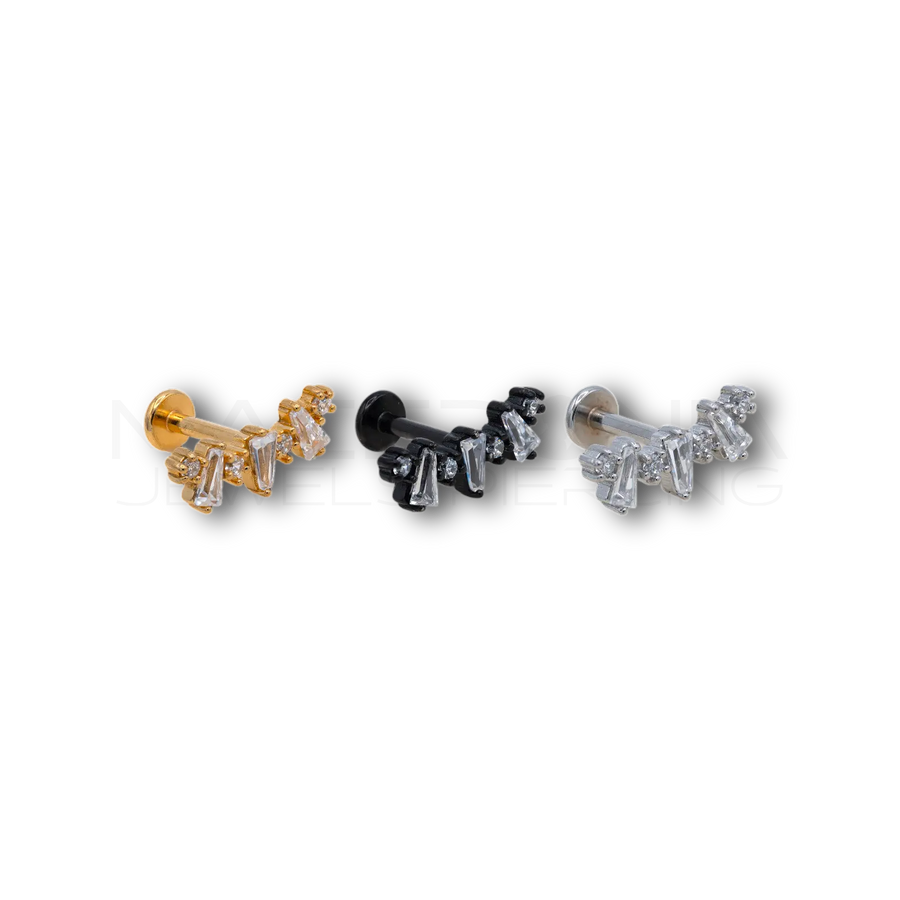 Piercing Corona di Zirconi in Acciaio Chirurgico 316L