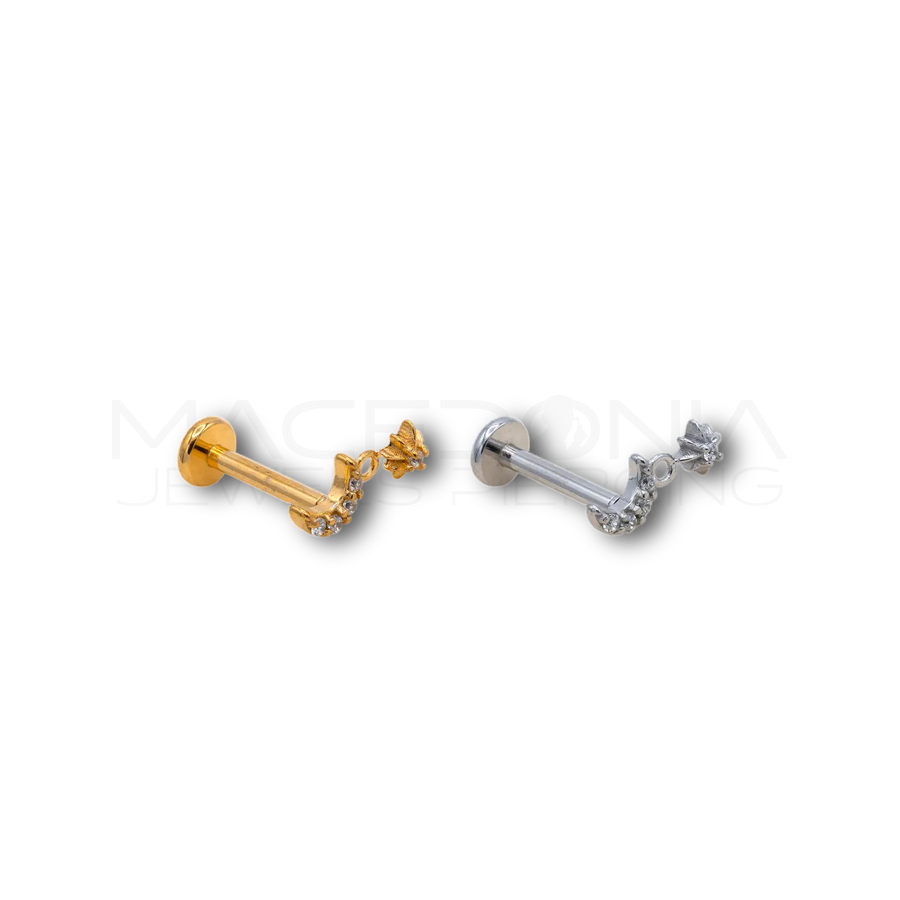 Piercing Luna & Stella con Zirconi in Acciaio Chirurgico 316L