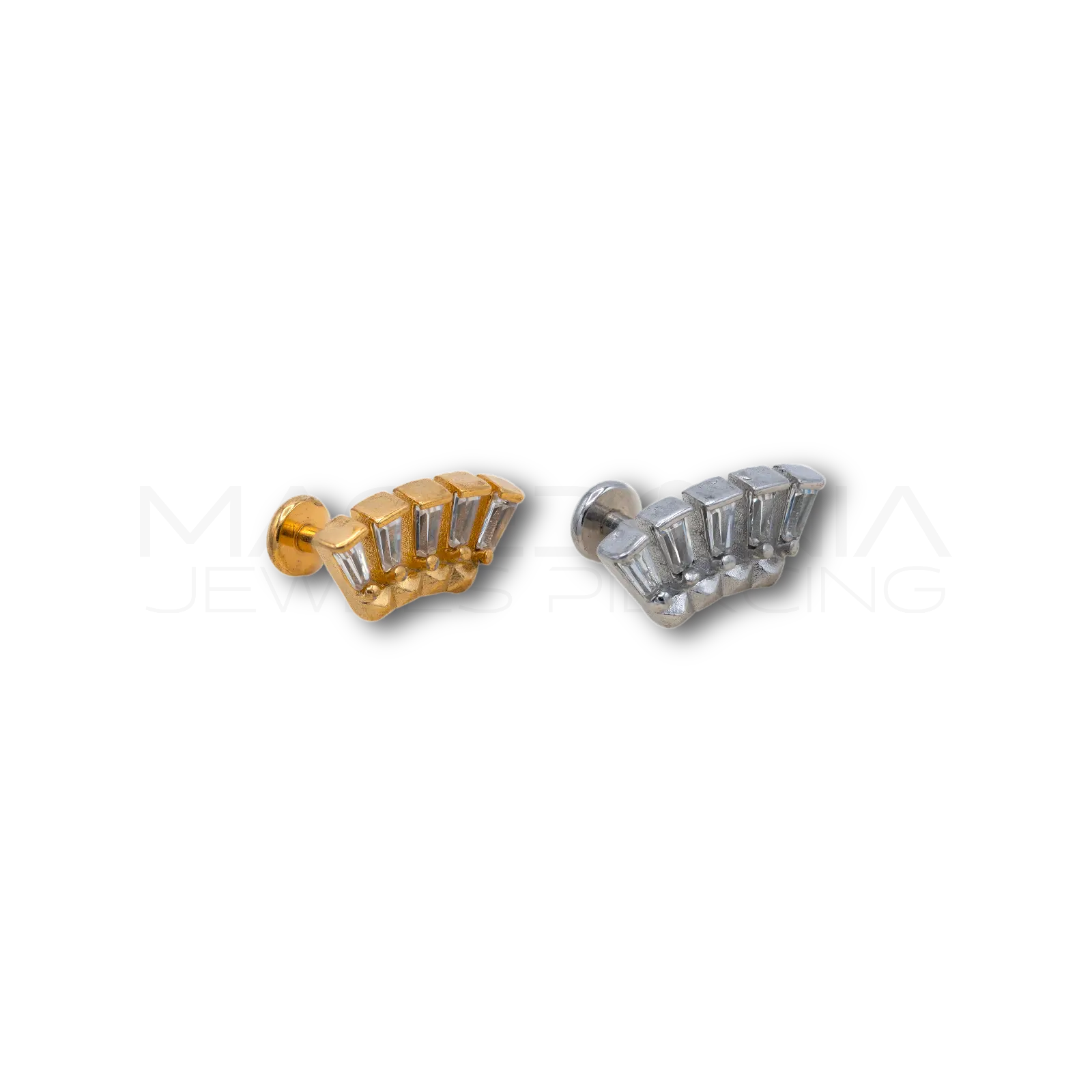 Piercing Helix a Corona in Acciaio Chirurgico con Cristalli
